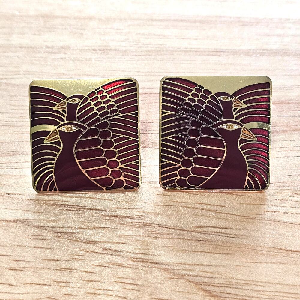 Laurel Burch Moondoves Earrings Square with Post Backs